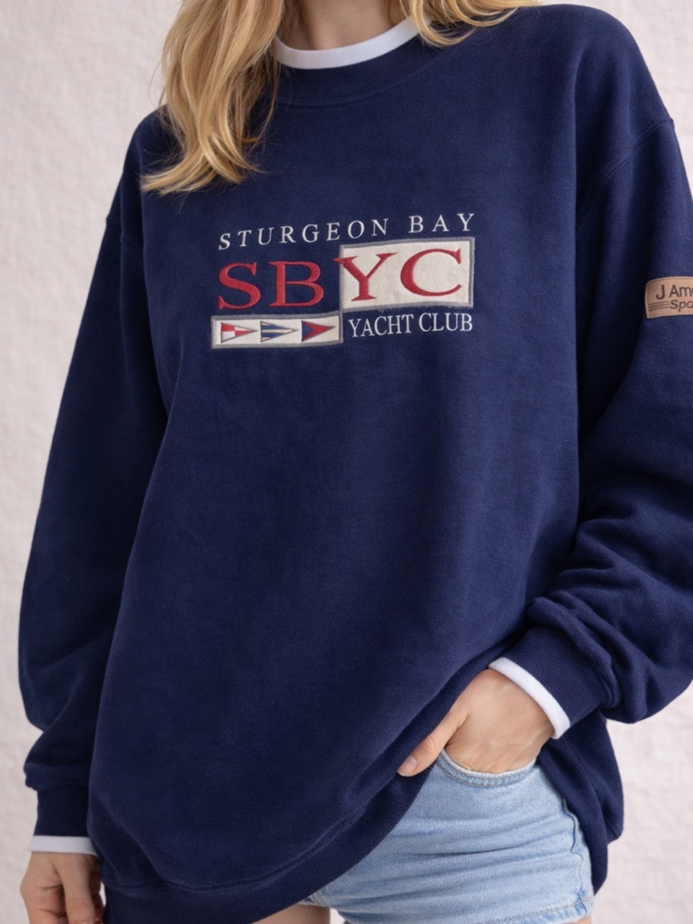 Vintage Sturgeon Bay Yacht Club Crewneck XL Coastal Grandma Sweatshirt
